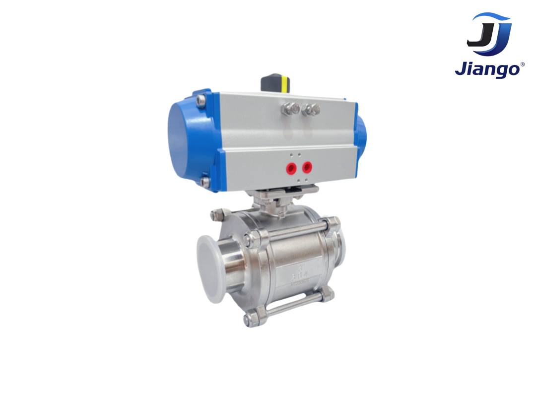 Pneumatic Sanitary 3-Piece Clamp Ball Valve